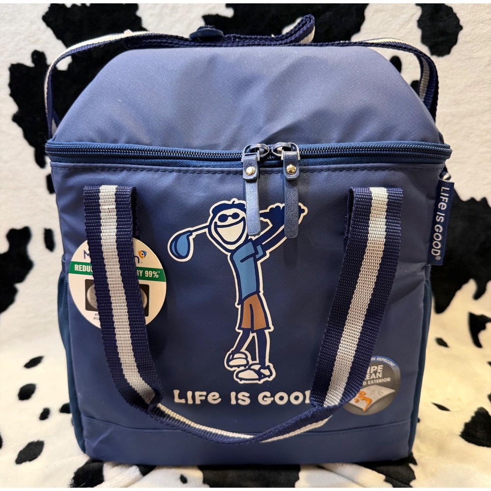 Life is Good Golf Jake Insulated Cooler Bag Blue Microban California Innovations